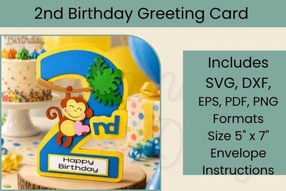 2nd Birthday SVG Card Monkey: Crafting Personalized Jungle Celebrations