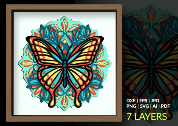 Art Deco Butterfly Mandala Shadow Box: Elevating Home Decor with Layered Papercut Art