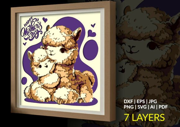 Baby Alpaca and Mother Day Shadow Box Guide