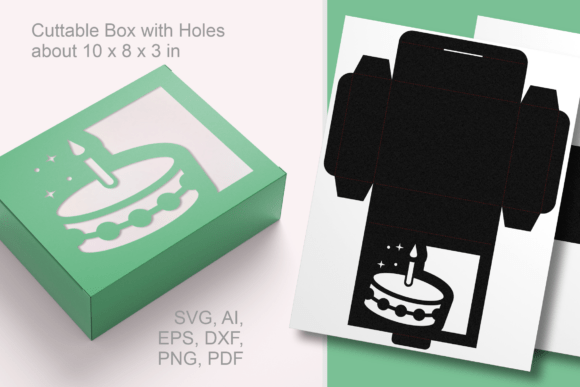 Birthday Cake Cutout Rectangular Box SVG Guide