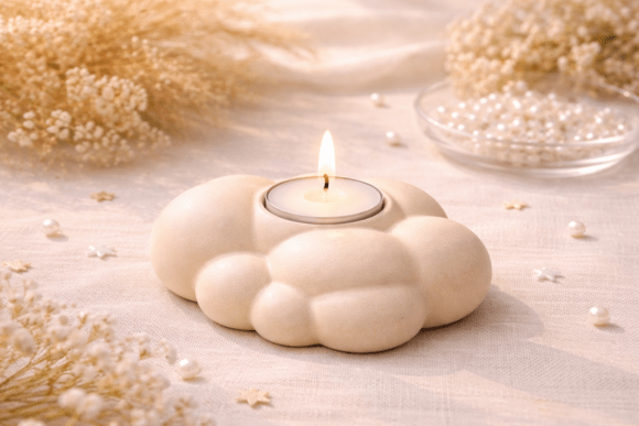Cloud Candle Holder STL Tealight Decor: Softening Modern Spaces with Organic Design