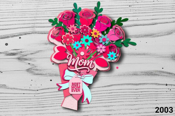 Crafting Depth and Sentiment with the Best Mom Ever Floral Bouquet SVG 2003