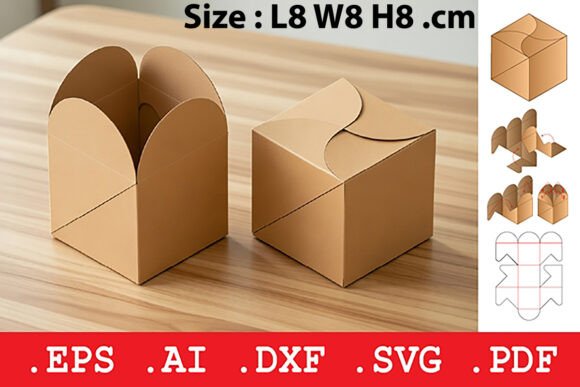 Cube Petal Fold Gift Box: Adhesive-Free Packaging