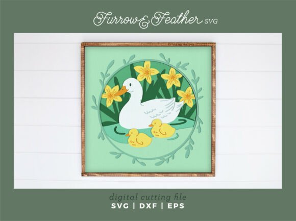 Duck Ducklings Shadowbox - Spring SVG: A Versatile Design for Seasonal Crafting