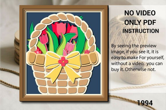 Easter Basket Tulip SVG Shadowbox 1994 Design Guide