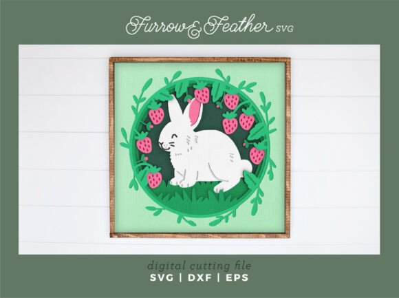 Easter Bunny Strawberry Shadowbox SVG: Merging Seasonal Craft Trends with Precision Digital Design