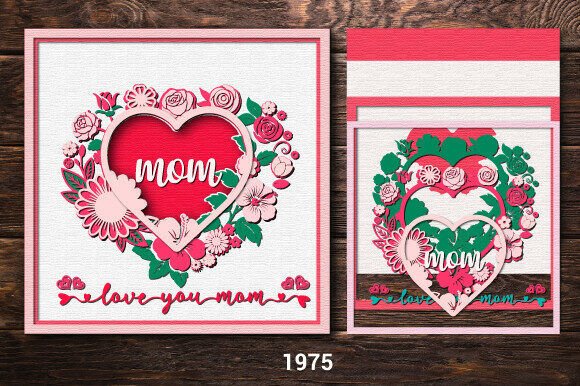 Evaluating the Love You Mom Floral Heart Card SVG 1975 for Multilayer Papercraft Projects