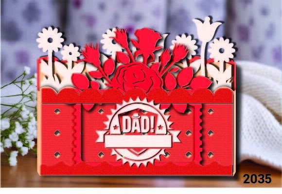 Father’s Day Floral DAD Card SVG 2035: A Layered Papercraft Design for Meaningful Gifts