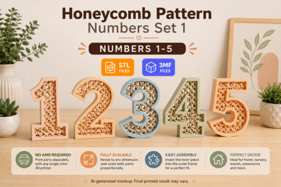 Honeycomb Pattern Numbers Set 1 Design Guide