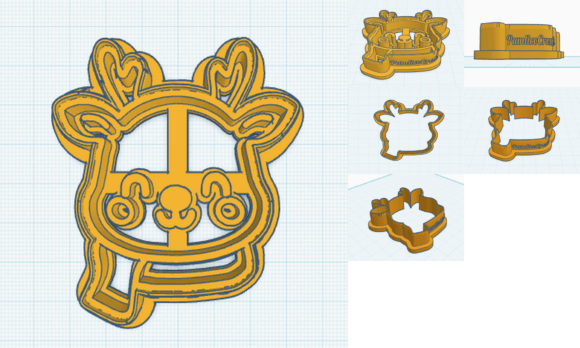 Kawaii Reindeer Face Cookie Cutter Design
