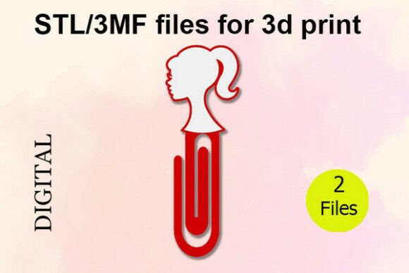 Paper Clips, Woman Profile STL 3MF Files: Elevating Stationery with Functional Art