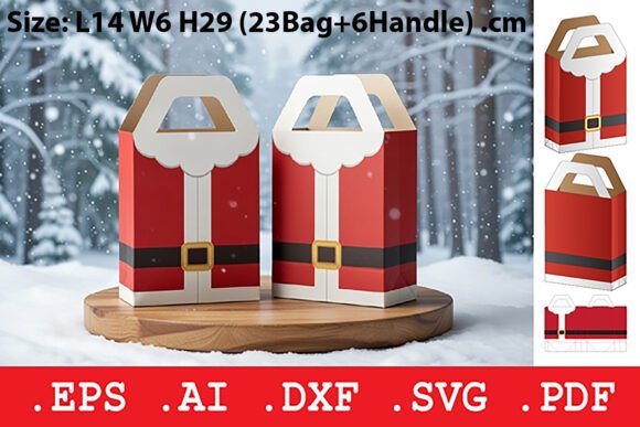 Santa Suit Christmas Gable Bag Design Template