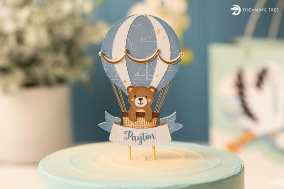 Teddy's Cake Topper 3D SVG: A Layered Paper Project
